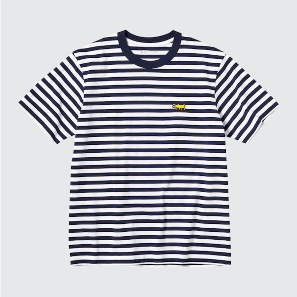 Keith Haring striped dog shirt